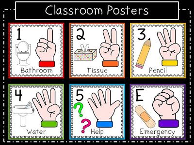 Classroom Hand Signals, Classroom Bathroom, Kindergarten Classroom Decor, First Year Teaching, Classroom Behavior Management, Hand Signals, Whole Brain Teaching, Hand Gestures, Classroom Tools