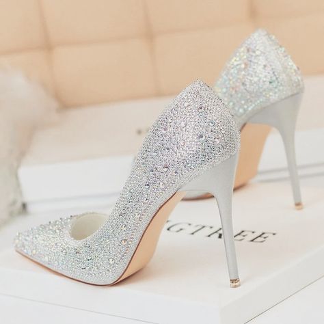 'tis the Season for Bling -- LET'S SHOP! mysheshop.com🥰 #imasheshopper #mysheshoplady #letsshopfashionistas Pink Prom Shoes, Nice High Heels, Gold Prom Shoes, Cinderella Wedding Shoes, Crystal High Heels, Cinderella Wedding, Basic Heels, Pump Types, Stiletto Shoes