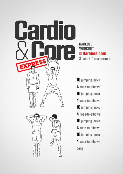 Cardio & Core Express Fitness Body Men, Darebee Workout, Core Exercise, Cardio Workout At Home, Core Exercises, Cardio Training, Ab Workout At Home, At Home Workout Plan, Aerobic Exercise