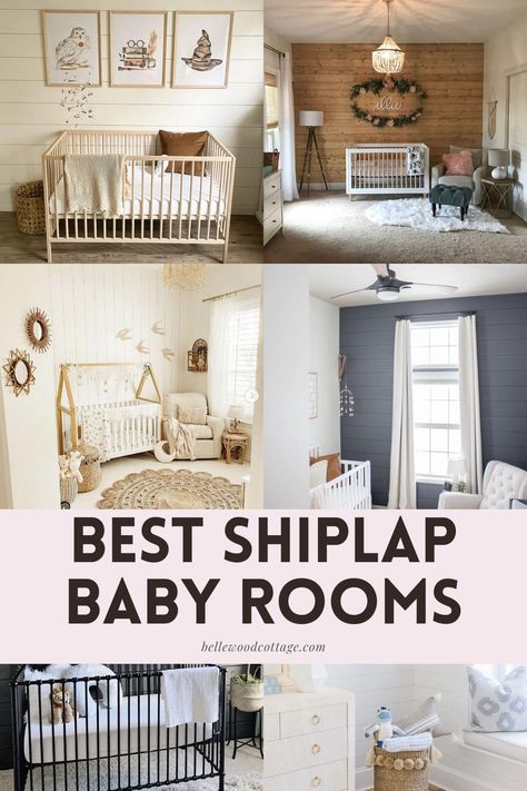 Shiplap is a sweet addition to any baby's room and you'll love these inspiring Shiplap Baby Nursery Ideas. You'll find modern nurseries, farmhouse nurseries, and even a Harry Potter inspired nursery! Adding a planked wall to a room design creates a timeless space that will grow with your child as you switch out furniture and décor through the years. Nursery Ideas With Shiplap, Nursery With Shiplap Wall, Shiplap Nursery Wall, Nuetral Nursery, Shiplap Nursery, Nursery Room Diy, Modern Nurseries, Baby Nursery Ideas, Nursery Accent Wall