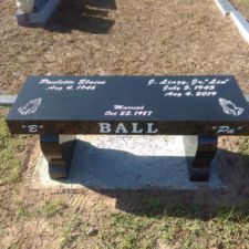 Memorial and Cremation Benches | FloridaMonument.com Custom Headstones, Headstone Designs, Pink Bench, Granite Memorial, Grey Benches, Shreveport Louisiana, Memorial Benches, Curved Bench, Fluted Columns