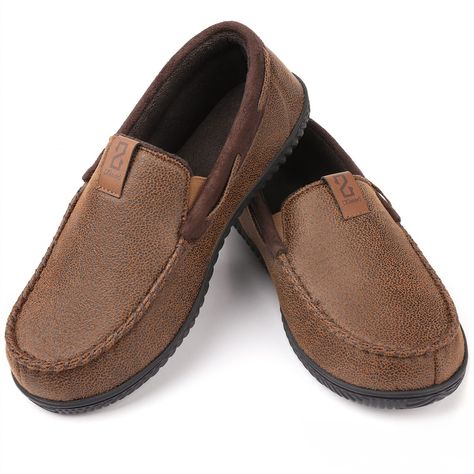 PRICES MAY VARY. Classic Moc Design: The classic moccasin slippers with elastic gores is perfect for men to wear all year round. Featuring soft microsuede upper and warm coral velvet lined, memory foam insoles, these house shoes will keep you cozy for hours. No itchy or scratchy materials and no stinky feet. Zizor always takes customers' good experiences as our goals. We noticed some customers met size issues so we took immediate actions and improve the crafts of this slipper. We truly apologize for the bad experiences of some earlier customers and appreciate the feedback that made our improvements happen. Now the updated size is up to the American standard. Comfy & Slip-on: Topline with gore panels at the entry for a good fit provides an easy on and off. Seude uppers provides appropriate Slippers Moccasin, Vintage Slippers, Foam House, Back House, Memory Foam Shoes, Moccasin Slippers, Men Suede, Moccasins Slippers, Slippers Cozy