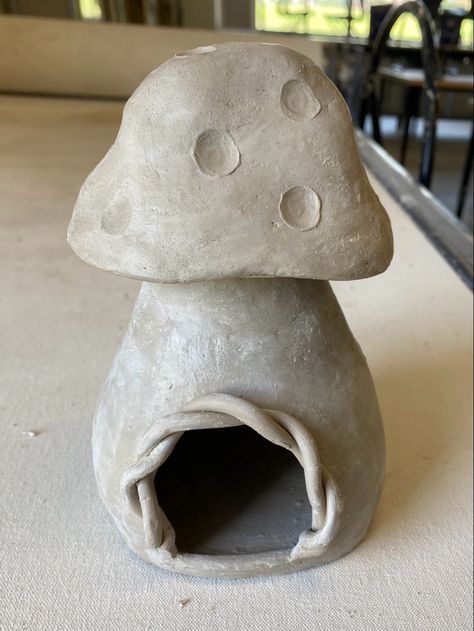 Clay Mushroom Candle Holder, Mushroom Candle Holder, Ceramic Mushroom Jewelry Holder, Mushroom Candle Holder Pottery, Mushroom Pinch Pot Ceramics, Clay Mushroom House Jar, Pottery Pinch Pot, Clay Candle Holders, Mushroom Lights