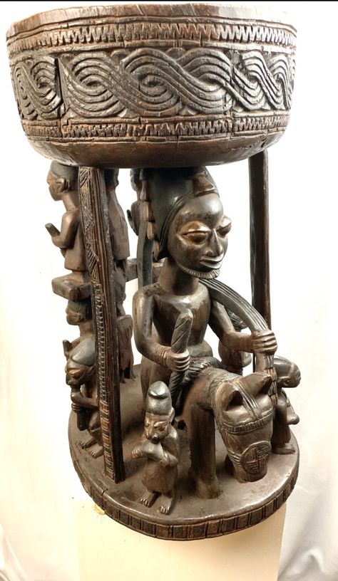 Yoruba Offertory Bowl | Collecting African Tribal Art African Artifacts, African Wood Carvings, Architectural Sculpture, Afrique Art, African Sculptures, Afrikaanse Kunst, Africa Art, African History, African Culture