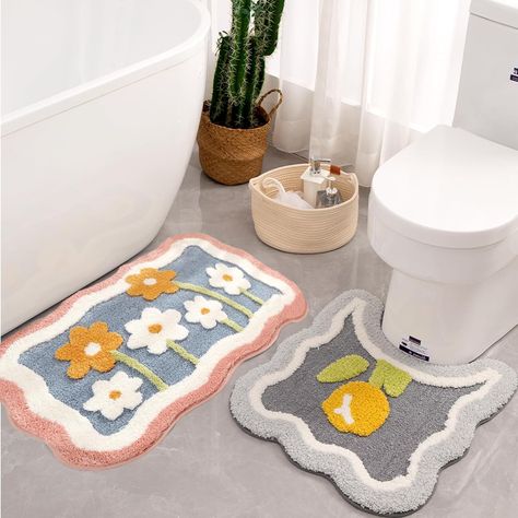 Bathroom Rug Set 2 Piece, Soft Pink Cute Bath Mat and U-Shaped Contour Toilet Rug, Absorbent Microfiber Plush Bath Rug Set, Non-Slip Bath Carpet, Machine Washable, 32x20 Plus 22x20 Visit the PTAEXC