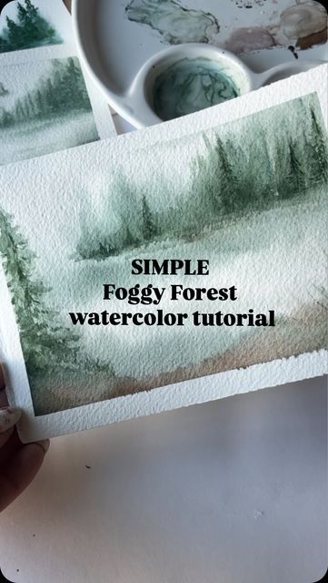 Watercolor Landscape Tutorial, How To Watercolor, Flower Journal, Art Learning, Tree Watercolor Painting, Simple Watercolor, Watercolor Beginner, Mini Tutorial, Watercolor Tips