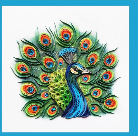 Peacock Quilling, Quilled Animals, Paper Abstract Art, Quilling Images, Quilling Butterfly, Card Quilling, Decorate Wedding, 3d Bird, Peacock Drawing