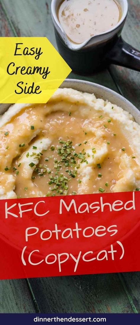 Kfc Gravy Recipe, Kfc Mashed Potatoes, Kfc Gravy, Fried Mashed Potatoes, Copycat Kfc, Gravy For Mashed Potatoes, Mashed Potatoes And Gravy, Potatoes And Gravy, Potato Gravy