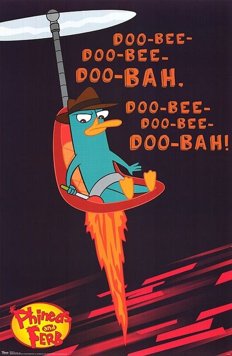 Perry, Perry the Platypus! :3 Phineas And Ferb Poster, Phineas And Ferb Movie, Walt Disney Paris, Milo Murphy, Phineas E Ferb, Deep Voice, Vintage Movie Posters, Perry The Platypus, Phineas Y Ferb