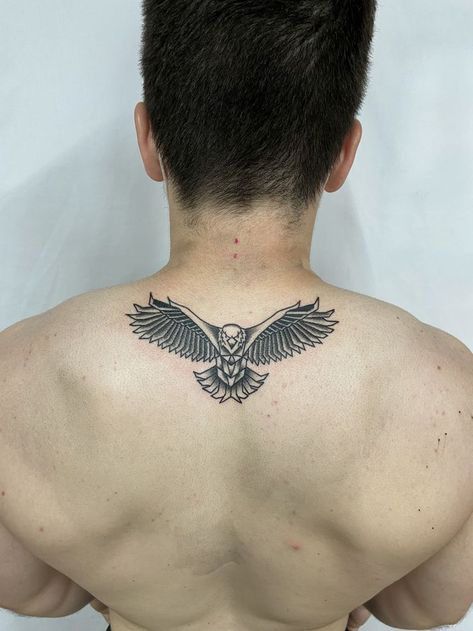 Be Free #backtattoo#eagle#men Eagle Back Tattoo, Back Tattoos For Guys Upper, Calf Tattoo Men, Tattoo Homme, Tatuagem Masculina Pequena, Small Chest Tattoos, Forearm Band Tattoos, Band Tattoo Designs, Wrist Tattoos For Guys