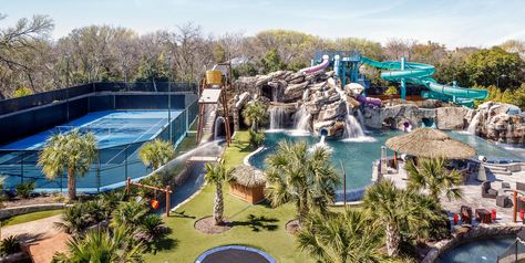 Good News — This Mansion With an Unreal, Private Backyard Water Park Is Now For Sale - Cosmopolitan.com Texas Mansions, Backyard Water Parks, French Mansion, In Ground Trampoline, Backyard Trampoline, Dream Mansion, Luxury Pools, Mansions For Sale, Dream Pools