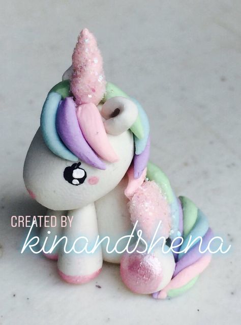 Polymer Clay Unicorn, Skin Inspiration, Clay Unicorn, Art Parties, Aesthetic Notes, Unicorn Charm, Mason Jar Crafts Diy, Cute Polymer Clay, Clay Earring