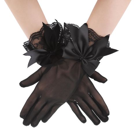 Tea Party Gloves, Fancy Gloves, Party Gloves, Black Lace Gloves, Gloves Lace, Summer Gloves, Satin Gloves, Short Gloves, Wedding Party Accessories