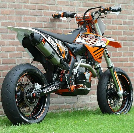 Ktm 450 Exc, Ktm 450, Ktm 125, Dirt Bike, Derby, Wheel, Bike, Orange, Wall