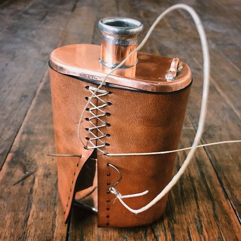 Behind the scenes. @patimuscloud this one is for you! #leathergoods #jacobbromwell #bexargoods #whiskeylover Flask Holder, Diy Leather Projects, Leather Flask, Large Leather Tote, Gorgeous Leather, Sewing Leather, Leather Skin, Blouse Diy, Market Tote