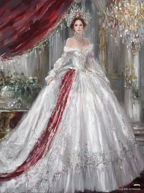 Winter Royalty Dresses, Royal Wedding Gowns Princesses, Old Royal Dresses, Royal Ball Dress, Fantasy Princess Dress Aesthetic, Medieval Princess Aesthetic, Royal Dress Aesthetic, Duchess Outfits, Victorian Dress Aesthetic