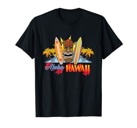 AlOHA Hawaii T-shirt from the island. Feel the Tiki Spirit: Gateway Honolulu Wedding, Hawaii Tshirt, Party Graphic, Wedding In Hawaii, Aloha Friday, Tropical Shirt, Aloha Beaches, Aloha Hawaii, Tropical Shirts