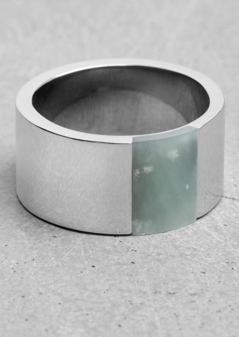 One Stone Ring, Marble Ring, Modern Wedding Rings, Art Clay Silver, Jewelry Chest, Minimal Jewelry, Modern Ring, Contemporary Jewellery, Simple Jewelry