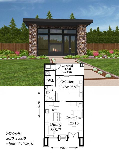 Small Modern House Plan Reka Bentuk Rumah Kecil, Woodsy Cabin, Design Casa Piccola, Guest House Plans, Multigenerational Living, Small Modern House Plans, House Plans With Pictures, Unique House Plans, Little House Plans