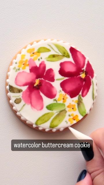 Buttercream Cookies Decorated, Rolled Buttercream, Cookie Painting, 2023 Watercolor, Buttercream Cookies, Watercolor Cookies, Butterfly Cookies, Paint Cookies, Cake Stuff