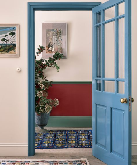 42 hallway paint ideas for instant style | Real Homes Breakfast Room Green, Hallway Paint, Headboard Shapes, Paint Trends, Trending Paint Colors, Dado Rail, Painted Floor, Farrow And Ball Paint, Color Of The Year