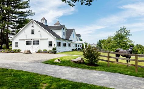 Take a tour of DarkHorse, a beautiful private barn in Connecticut. This project was completed by Sequoia Contracting Company. Storage Barn, Stable Style, Barn Storage, Contracting Company, Exterior Light Fixtures, Dream Barn, Barn Design, Horse Property, New England Style