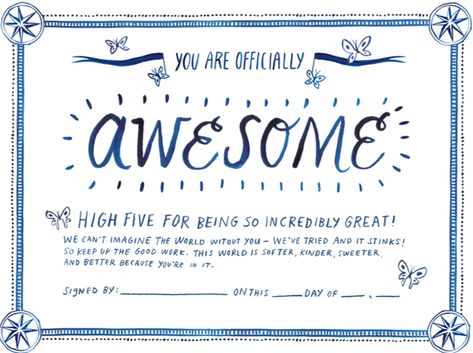 Printable Certificate of Awesomeness Funny Awards Certificates, Funny Certificates, Funny Awards, Free Printable Certificates, Teacher Awards, Free Certificate Templates, Award Template, Funny Printables, Awards Certificates Template