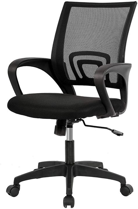 Office Chair Ergonomic Mesh Desk Chair Mesh Computer Chair Lumbar Support Modern Executive Adjustable Stool Rolling Swivel Chair for Women Men,Black: Amazon.ca: Home & Kitchen Black Desk Office, Computer Support, Desks For Small Spaces, Adjustable Chairs, Ergonomic Desk, Adjustable Stool, Mesh Chair, Room Desk, Swivel Office Chair