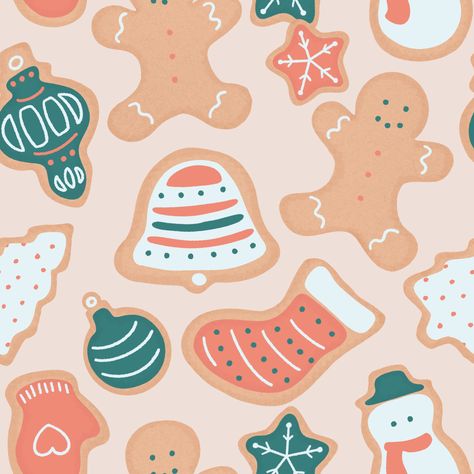 'Tis the season for baking spirits bright! This sweet design features decorated Christmas cookies in your favorite holiday shapes. Wear this illustration on an apron at your next cookie party! Christmas Cookie Clipart, Christmas Baking Illustration, Christmas Cookie Illustration, Christmas Iconography, Christmas Cookies Illustration, Xmas Characters, Cookie Illustration, Decorated Christmas Cookies, Cookie Drawing