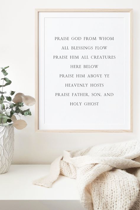 Doxology Printable, The Doxology, Christian Home Decor, Christian Home, Holy Ghost, Praise God, Etsy Printables, Digital Prints, United States