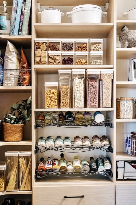 How to Get a Head Start on Spring Cleaning, Intentionally Cabinet Spice Rack, How To Organize, Custom Pantry, Pantry Organization, Camille Styles, Spice Rack, California Closets, Organizing Systems, Pantry Storage