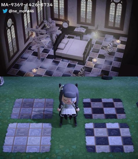 Animal Crossing Design Codes Horror, Acnh Black And White Path, Acnh Dark Path, Acnh Goth Clothes, Acnh Black Path, Acnh Gothic Codes, Creepy Animals, Creepy Core, Goth Wallpaper