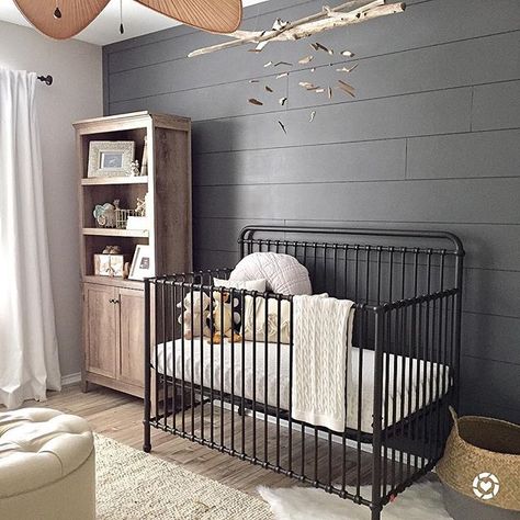 Iron Crib Nursery, Iron Baby Crib, Iron Crib, Black Crib, Metal Crib, Baby Boy Room Nursery, Nursery Room Boy, Nursery Room Inspiration, Nursery Baby Room