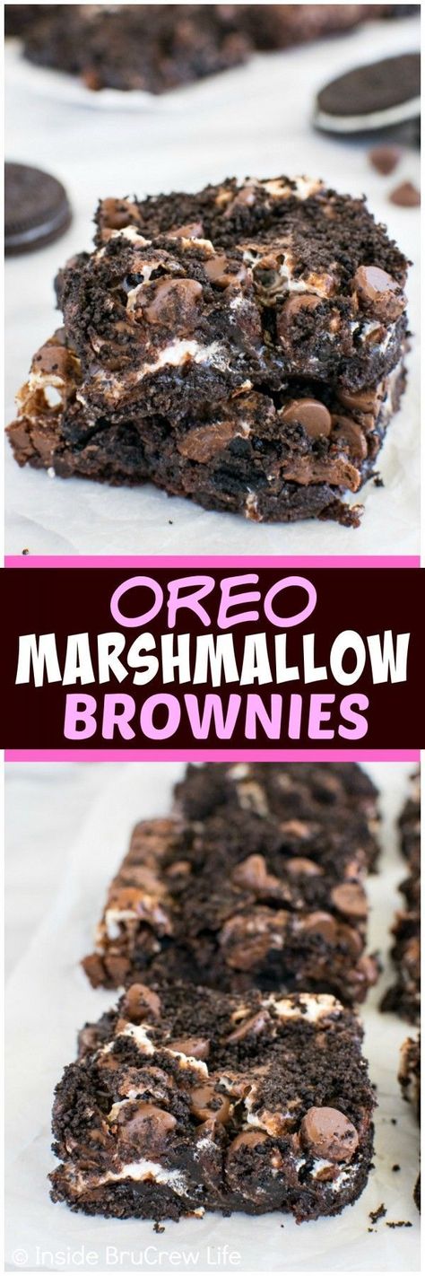 Oreo Marshmallow, Marshmallow Brownies, Weight Watcher Desserts, Cake Oreo, Oreo Desserts, Oreo Recipes, Low Carb Dessert, Wedding Dessert, Oreo Dessert