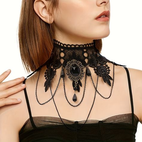 Faster shipping. Better service Gothic Lace, Black Lace Choker, Lace Choker Necklace, Lace Choker, Black Choker Necklace, Vintage Princess, Lace Necklace, Choker Pendant, Gothic Necklace