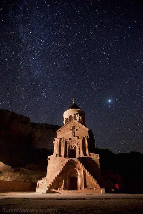 Armenian Church and Milky Way (one of Suren Manvelyan's photos in his Night Armenian Spirit series) Armenia Travel, Armenian Church, Armenian Culture, Western Asia, Old Churches, Cathedral Church, Church Architecture, Christian Church, Place Of Worship