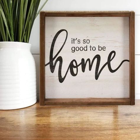 Home Wood Sign, Relaxing Home, Elegant Farmhouse, Wood Signs For Home, Rustic Wood Frame, Home Wood, Wood Wall Hanging, Farmhouse Look, Wood Frame Sign