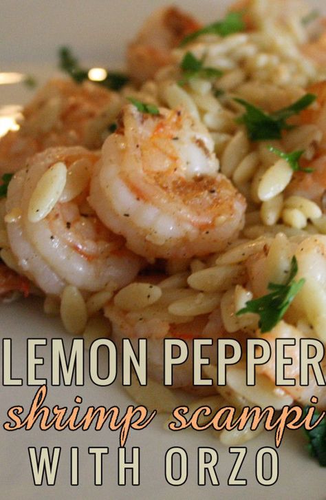 Lemon Pepper Shrimp Scampi with Orzo Shrimp Scampi With Orzo, Lemon Pepper Shrimp, Shrimp Orzo, Pepper Shrimp, Shrimp Scampi Recipe, Rachel Ray, Shrimp Dishes, Shrimp Scampi, Lemon Pepper