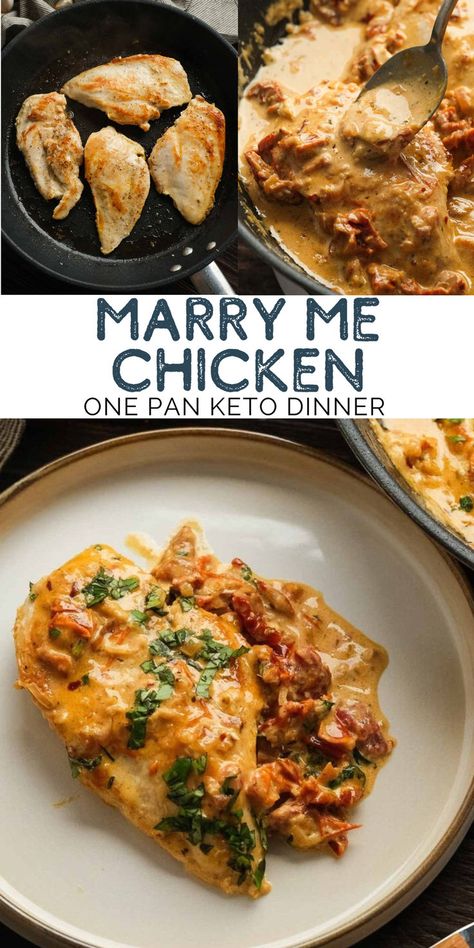 This Marry Me Chicken is an impressive one-pan keto dinner that is restaurant-quality! Tender chicken is simmered in a rich, decadent, and delicious Tuscan-inspired sauce for a delicious meal ready in less than 30 minutes. Marry Me Chicken Keto, Marry Me Chicken Whole 30, Marry Me Chicken Air Fryer, Marry Me Chicken Thighs Recipe, Keto One Pan Recipes, Keto Marry Me Chicken, Sheet Meals, Food Suggestions, Pan Keto