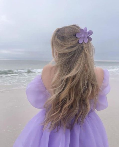 Purple Dress, A Girl, Long Hair, Purple, Hair