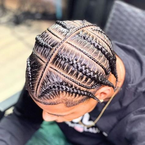 Simple pop smoke braids Males Braided Hairstyles, Man Braids Hairstyles Black, Man Hair Braid Style, Men Haircut Styles Braids, Hairstyles For Men Cornrow, Plaque Braids Men, Men's Braided Hairstyles, Mens Hairstyles With Braids, Different Braid Styles For Men