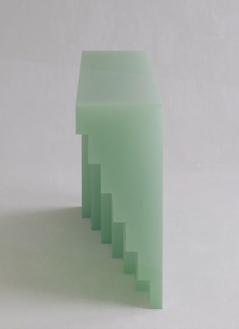 Niko Koronis' resin furniture series looks like carved blocks of soap Soap Model Architecture, Niko Koronis, Soap Sculpture, Model Architecture, Modernist Architects, Geometric Table, Carlo Scarpa, Josef Albers, Resin Uses