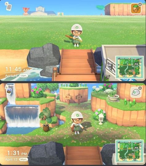 Achn Ideas Entrance, Acnh Island Inspirations Entrance, Animal Crossing Island Ideas Entrance, Anch Entrance Idea, Animal Crossing Island Entrance Ideas, Animal Crossing Island Entrance, Acnh Terraforming Ideas, Entrance Animal Crossing, Acnh Terraforming