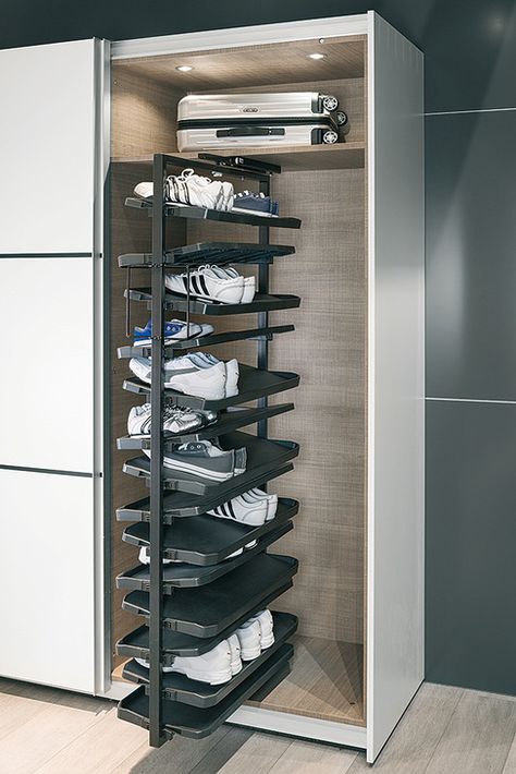 Shoe Rack Pull Out, Shoe Storage Design, Best Shoe Rack, Stackable Shoe Rack, Diy Shoe Rack, Shoe Rack With Shelf, Shoe Shelves, Tall Cabinet, Rack Design