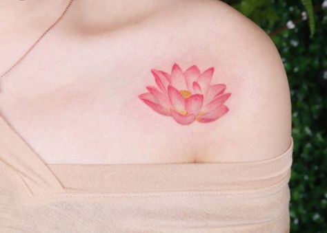 Purple Lotus Tattoo, Red Lotus Tattoo, Simple Lotus Tattoo, Pink Flower Tattoos, Lotus Flower Tattoo Meaning, Small Lotus Tattoo, Flower Of Life Tattoo, Lotus Flower Tattoo Design, Lotus Tattoo Design