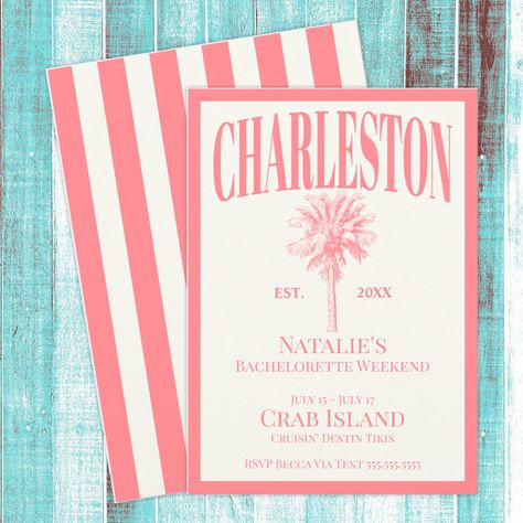 Bachelorette Party Beach Theme, Chic Bachelorette, Palm Royale, Coastal Bachelorette, Club Bachelorette, Beach Bach, Charleston Bachelorette, Bachelorette Invitation, Bachelorette Party Beach