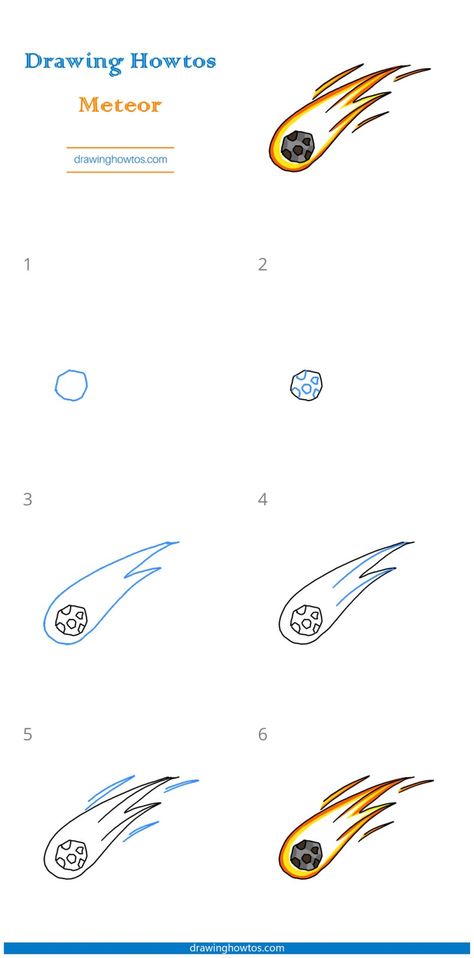 How to Draw a Meteor - Step by Step Easy Drawing Guides - Drawing Howtos Meteor Drawing, Draw Coral, Easy Drawing Guides, Draw Water, Space Unit, Drawing Guides, Sharpie Markers, Unit Study, Guided Drawing