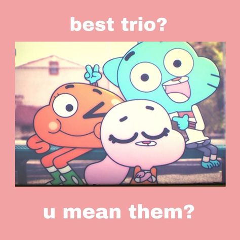 Sibling Trio Cartoon, Trio Costumes 2 Girls One Boy, Trio Siblings, Trio Cartoon Characters, Trios Cartoon Character, Trio Costumes, Popular Cartoons, Girl Themes, World Of Gumball