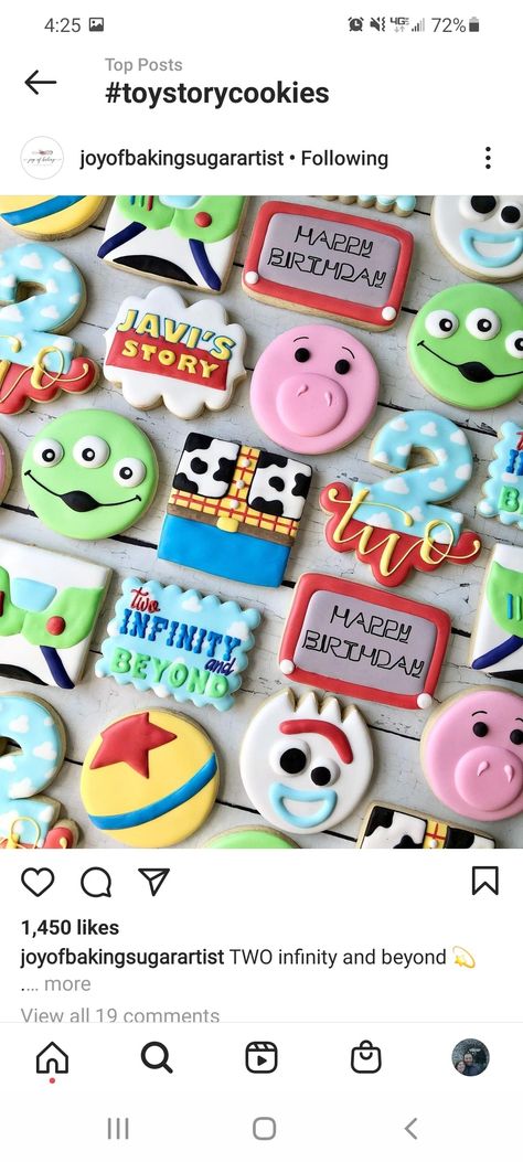 Toy Story Cookies, Toy Story Party Decorations, Toy Story Baby, Disney Cookies, Toy Story Theme, Sugar Cookie Royal Icing, Second Birthday Ideas, 2nd Birthday Party Themes, Toy Story Birthday Party