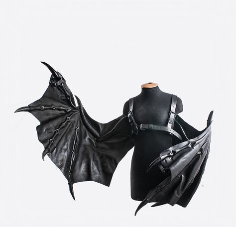 Leather Wings, Vampire Oc, Dragon Backpack, Papa Iv, Ghost Album, Steampunk Aesthetic, Bat Costume, Dragon Tail, Random Aesthetics